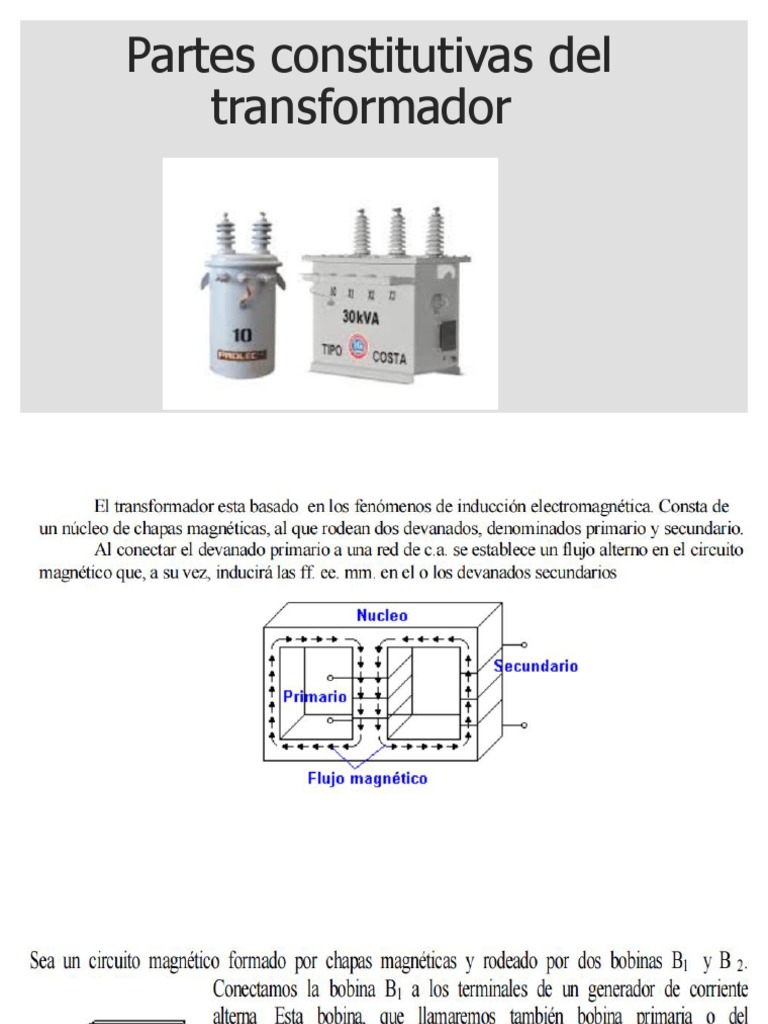 Partes Constitutivas Del Transformador | PDF | Transformador | Inductor