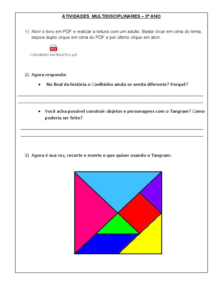 Livro e Atividade Com Tangram 1 | PDF