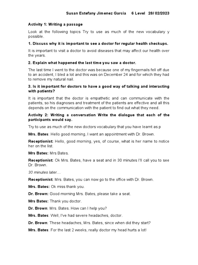 Health Checkup Importance and Dialogue | PDF | Self-Improvement | Wellness