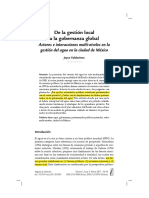 De La Gestión Local A La Gobernanza Global. Actores e Interacciones Multi-Niveles en La Gestión Del Agua en La Ciudad de México - Joyce Valdovinos