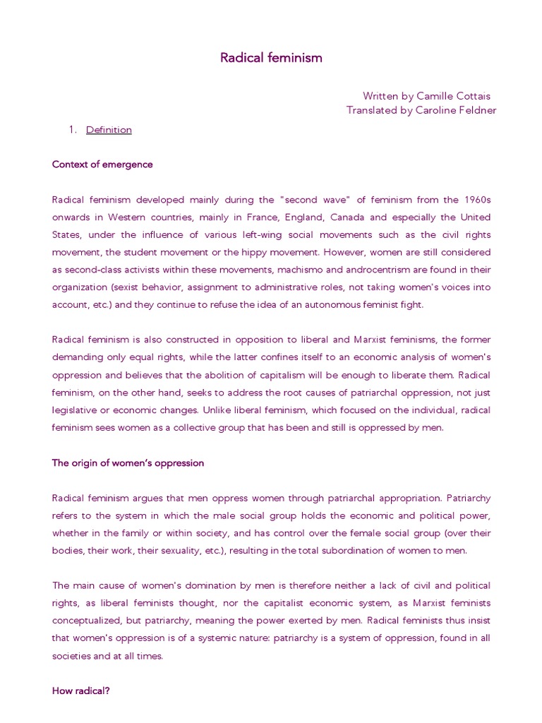 Understanding Radical Feminism | PDF | Gender Studies | Feminism