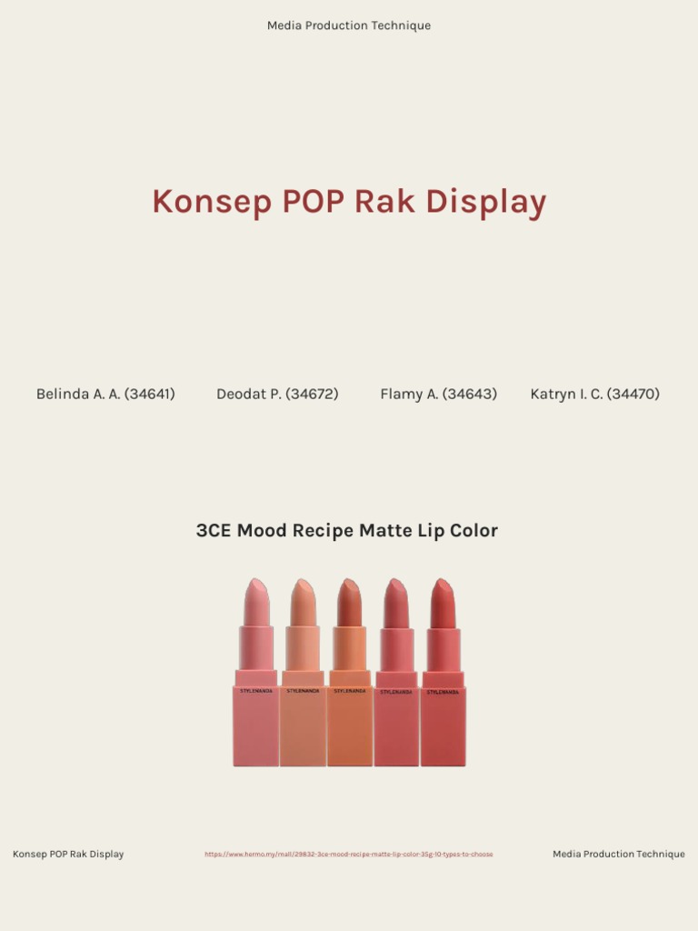 Desain POP Rak Display Lipstik | PDF