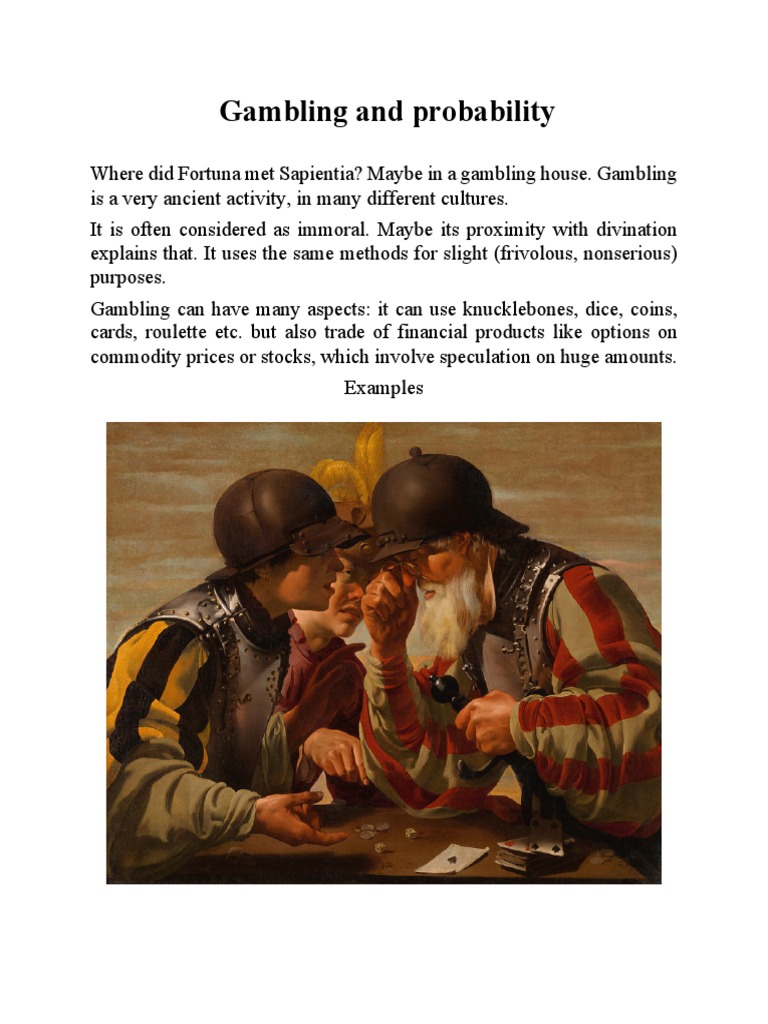 Gambling and Probability PDF Probability Gambling