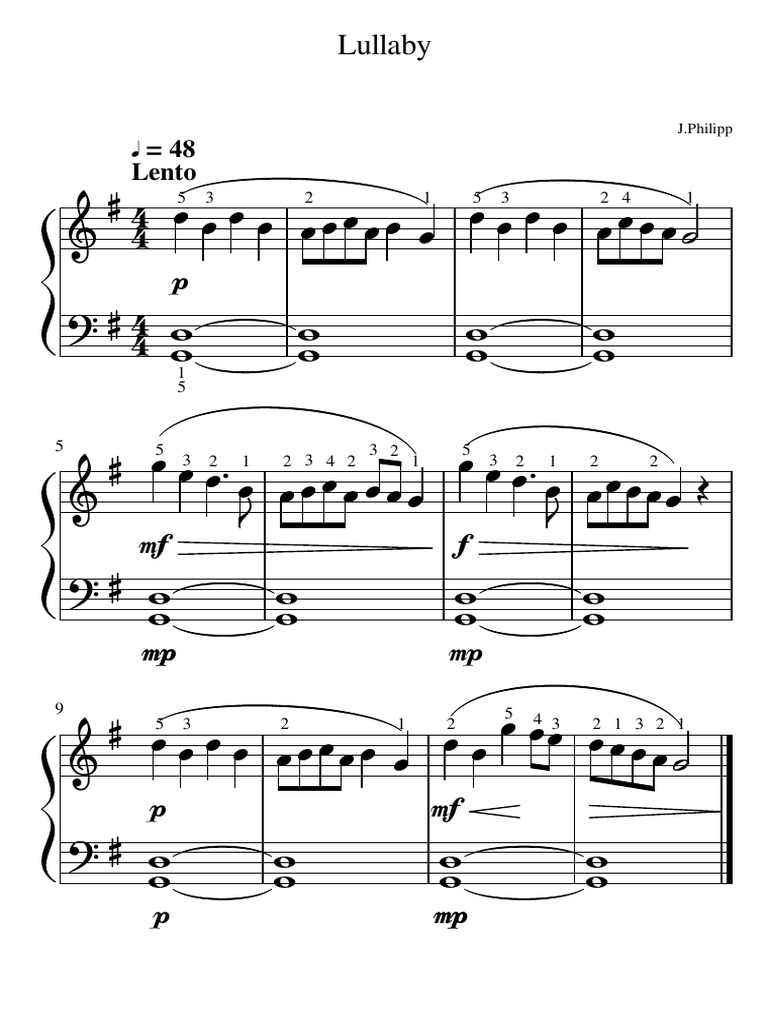 Guizhong's Lullaby for Piano | PDF