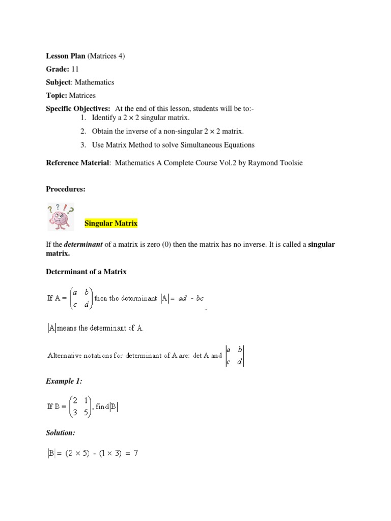 Grade 11 Matrices | PDF | Matrix (Mathematics) | Mathematical Analysis