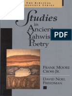 Studies in Ancient Yahwistic Poetry (Biblical Resource Series) (Frank Moore Cross David Noel Freedman)