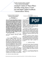 Voltage Oriented Control of Three-Phase PWM Rectifier Using Space Vector Modulation and Input Output Feedback Linearization Theory