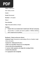 Measurement Plan January 16