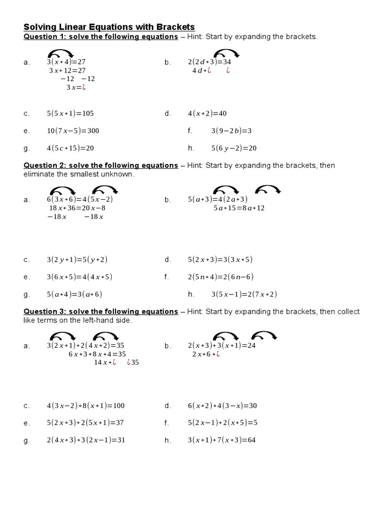 202011!24!10B1Solving Linear Equations With Brackets (1) PDF