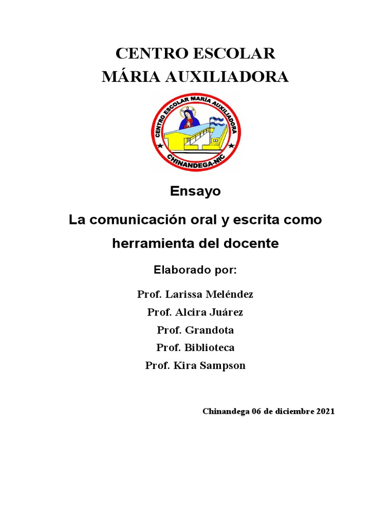 La Comunicación Oral y Escrita Como Herramienta Del Docente | PDF ...