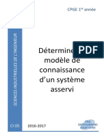 CI05 Cours - Déterminer Le Modèle de Connaissance D - Un Système Asservi