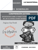 Habilidades Generales - Comprension Lectora 27 de Octubre