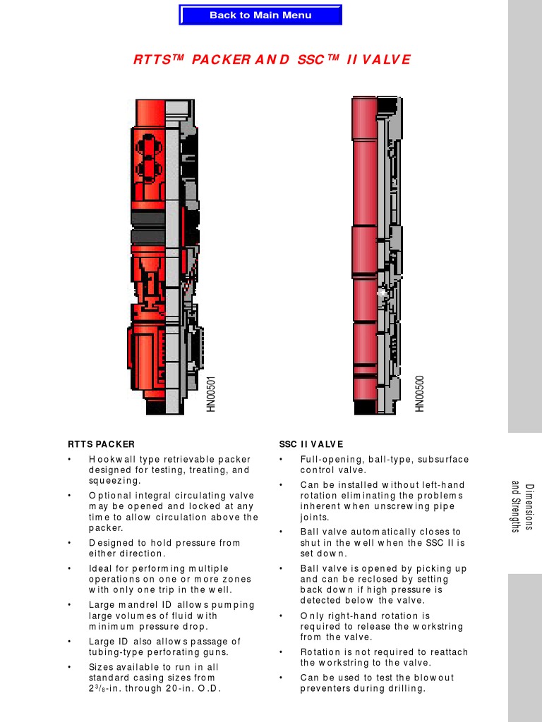 Dimensions & Strengths PDF Valve Casing (Borehole)