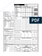 Fan Product - Rolemaster - Character Sheet