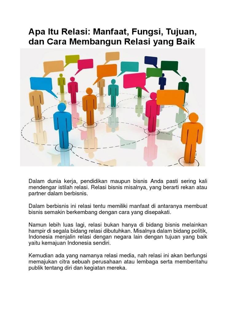 Apa Itu Relasi | PDF | Karier & Perkembangan | Bisnis