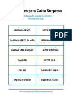 Atividades para Caixa Surpresa