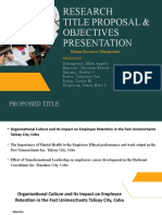 Research Title Proposal & Objectives Presentation: Human Resources Management