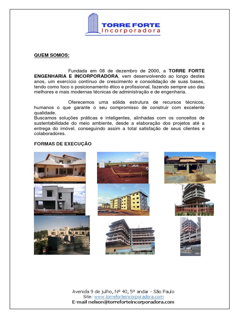 Torre Forte: Engenharia e Incorporação | PDF | Drywall | Engenharia Civil