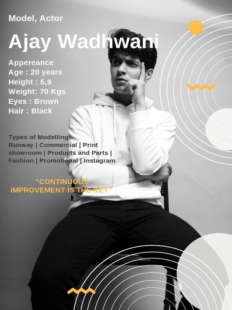 Ajay Wadhwani: Model & Actor Profile | PDF