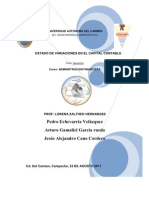 Estado de Variaciones en El Capital Contable