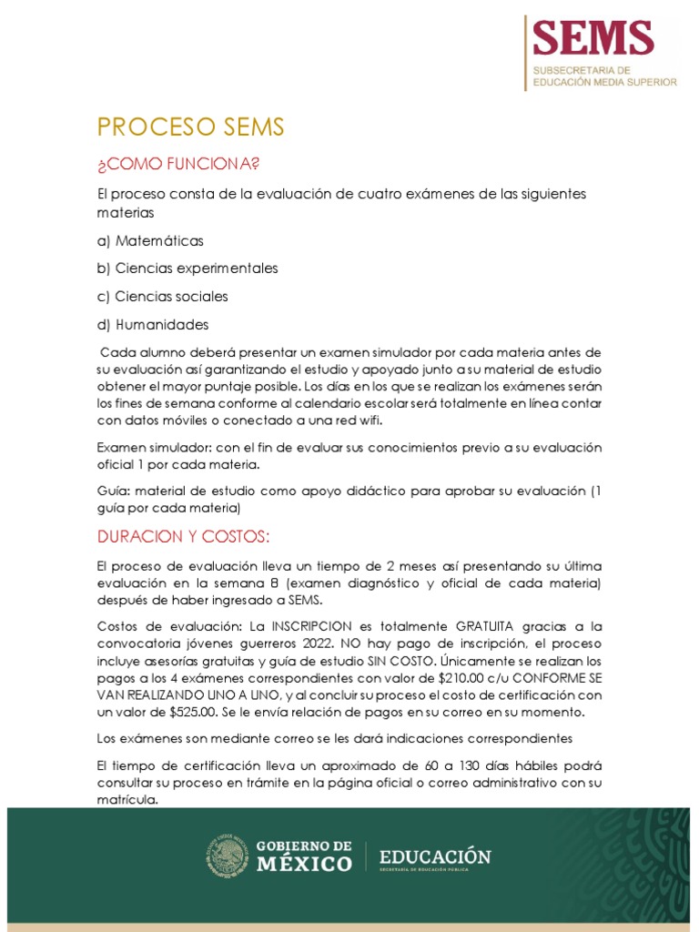 Proceso Sems - Info | PDF