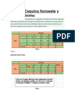 Metodo Esq Nor Oeste Costo Minimo