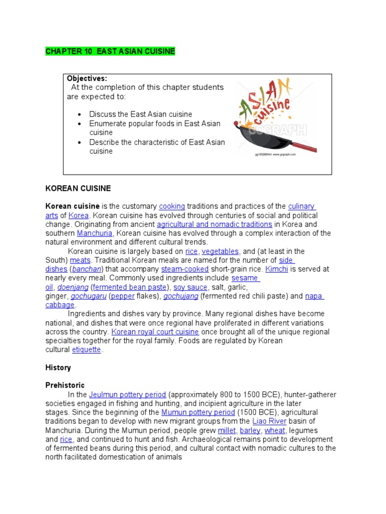 Understanding East Asian Cuisine | PDF | Chinese Cuisine | Japanese Cuisine