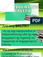 Pagsulat NG Balita