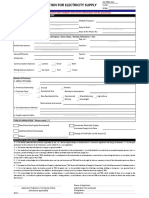 Electricity Supply Application Form 2021