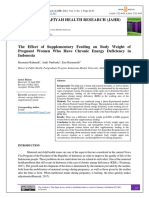 The Effect of Supplementary Feeding On Body Weight of Pregnant Women Who Have Chronic Energy Deficiencyin Indonesia KEK