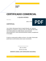 Certificado Comercial