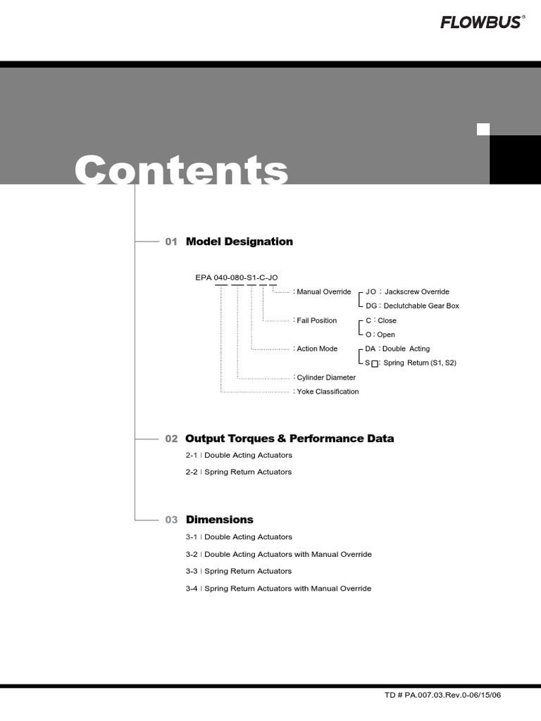 Flowbus Actuator Performance Data | PDF | Actuator | Mechanical Engineering