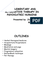 Complementary and Alternative Therapy in Psychiatric Nursing