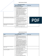 Quality Assurance Checklist - Updated