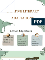 CREATIVE LITERARY ADAPTATIONS