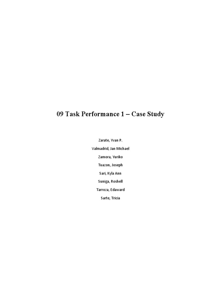 09 Task Performance 1 - Case Study | PDF | Cognitive Science