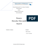 Derecho Mercantil: Ensayo sobre el Modulo II