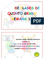 5o PLANIFICACION SEMANA 13 DEL 16 AL 20 de NOVIEMBRE