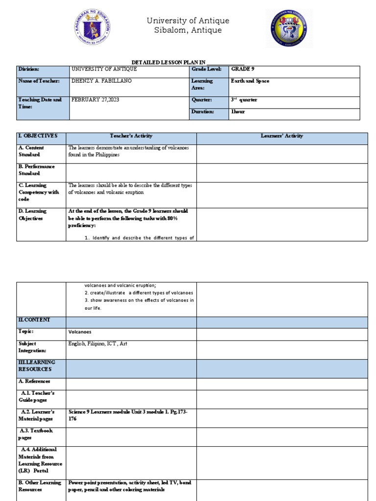 DLP in WEEK 2 | PDF | Volcano | Types Of Volcanic Eruptions