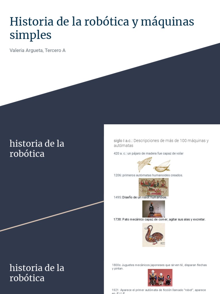 Historia de La Robotica y Maquinas Simples | PDF | Robot | Robótica
