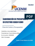 Elaboración de Presupuesto en Efectivo (Cash Flow) : Clase de Costos y Presupuestos