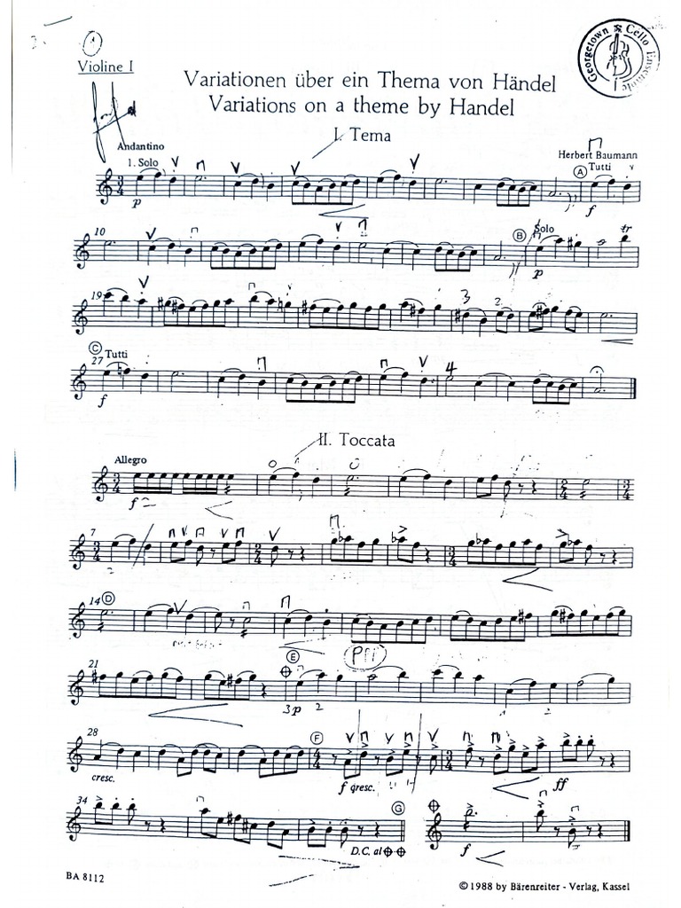 Variations On A Theme By Handel Pdf