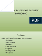 Hemolytic Disease of The New Born (HDN)