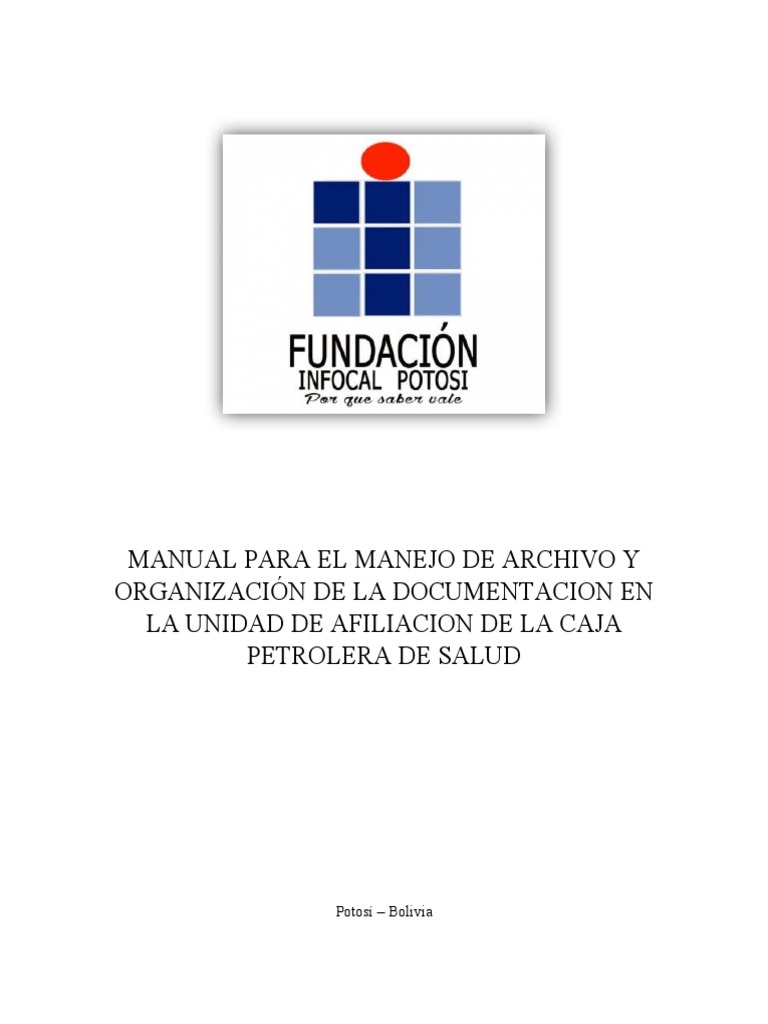Manual Para El Manejo De Archivo Y Organización De La Documentacion Cps