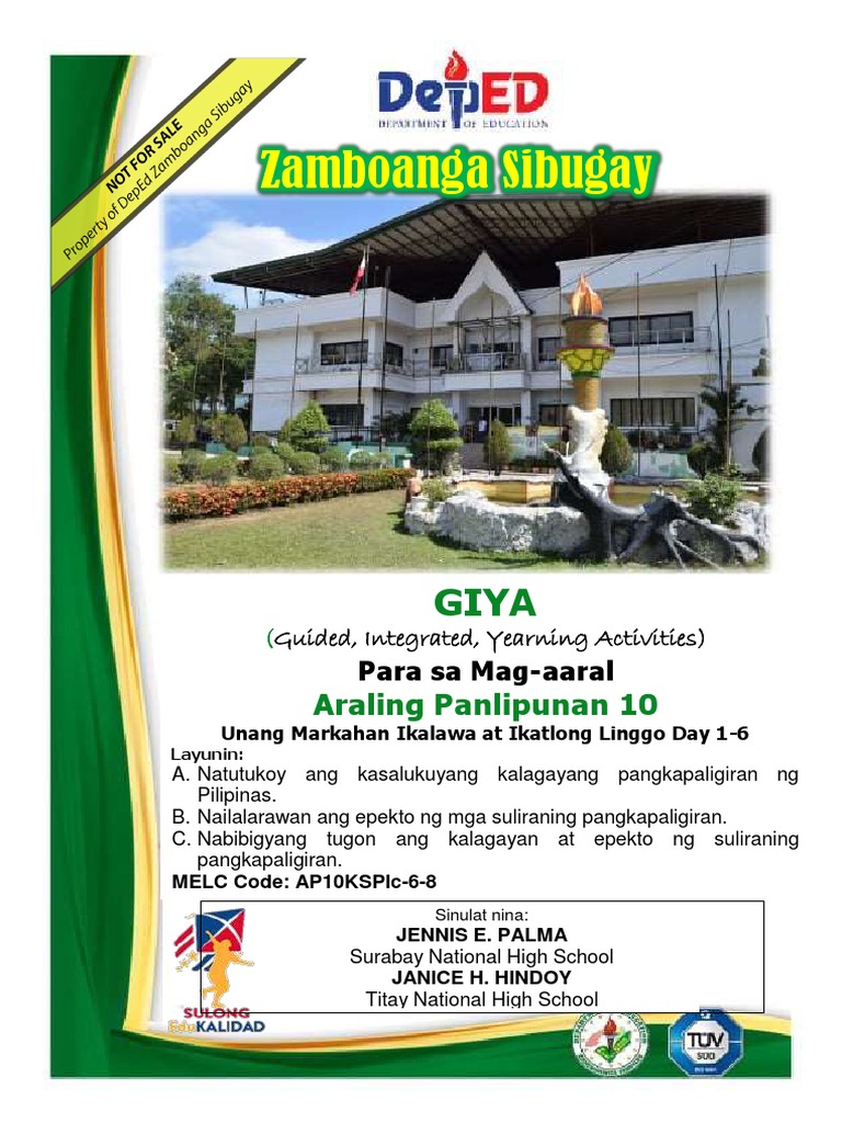 Zamboanga Sibugay: Araling Panlipunan 10 | PDF