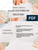 Basic Factors of Delivery