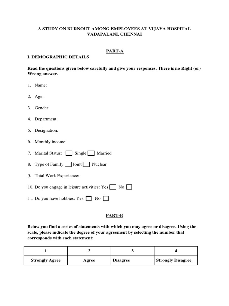 Questionnaire Burnout Feb PDF Cognitive Science Behavioural Sciences