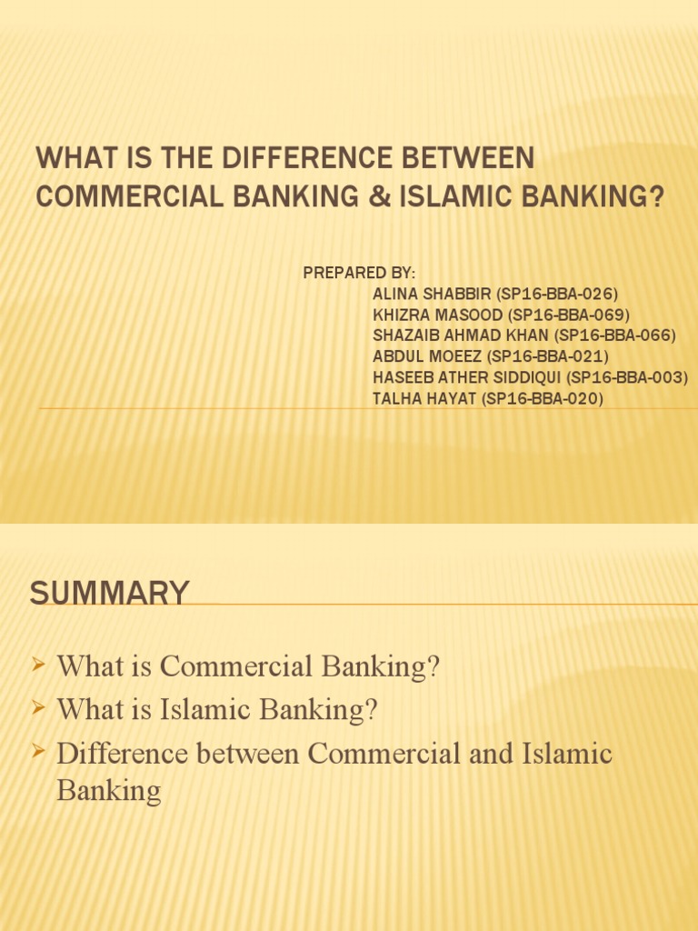 Commercial vs Islamic Banking Explained | PDF | Islamic Banking And ...