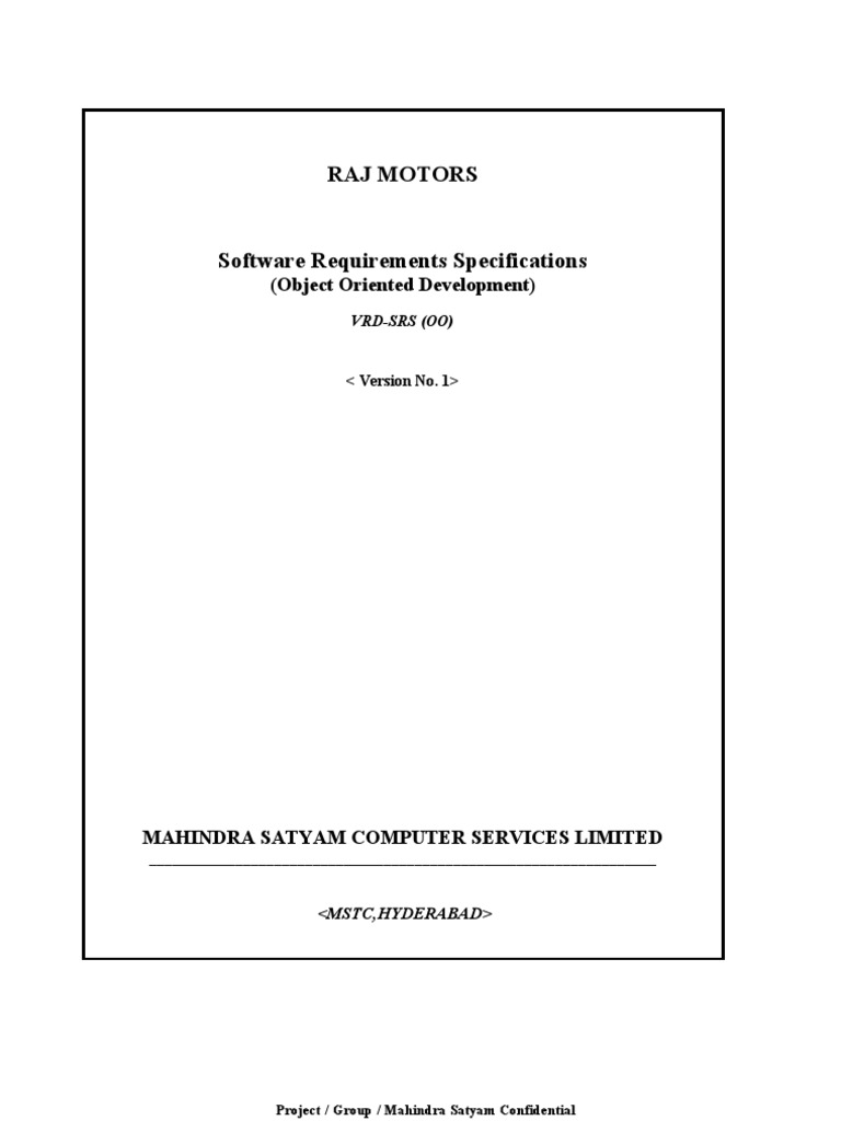 VRD SRS | PDF | Software Development | Computer Hardware