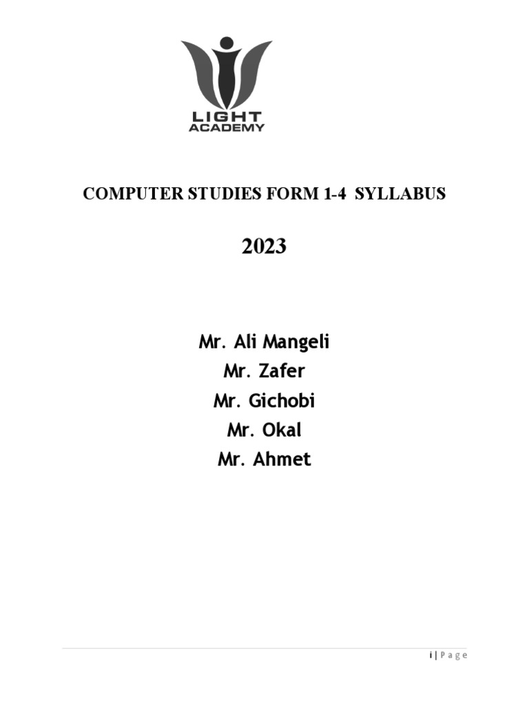 Ict syllabus form 1 4 pdf computer network operating system